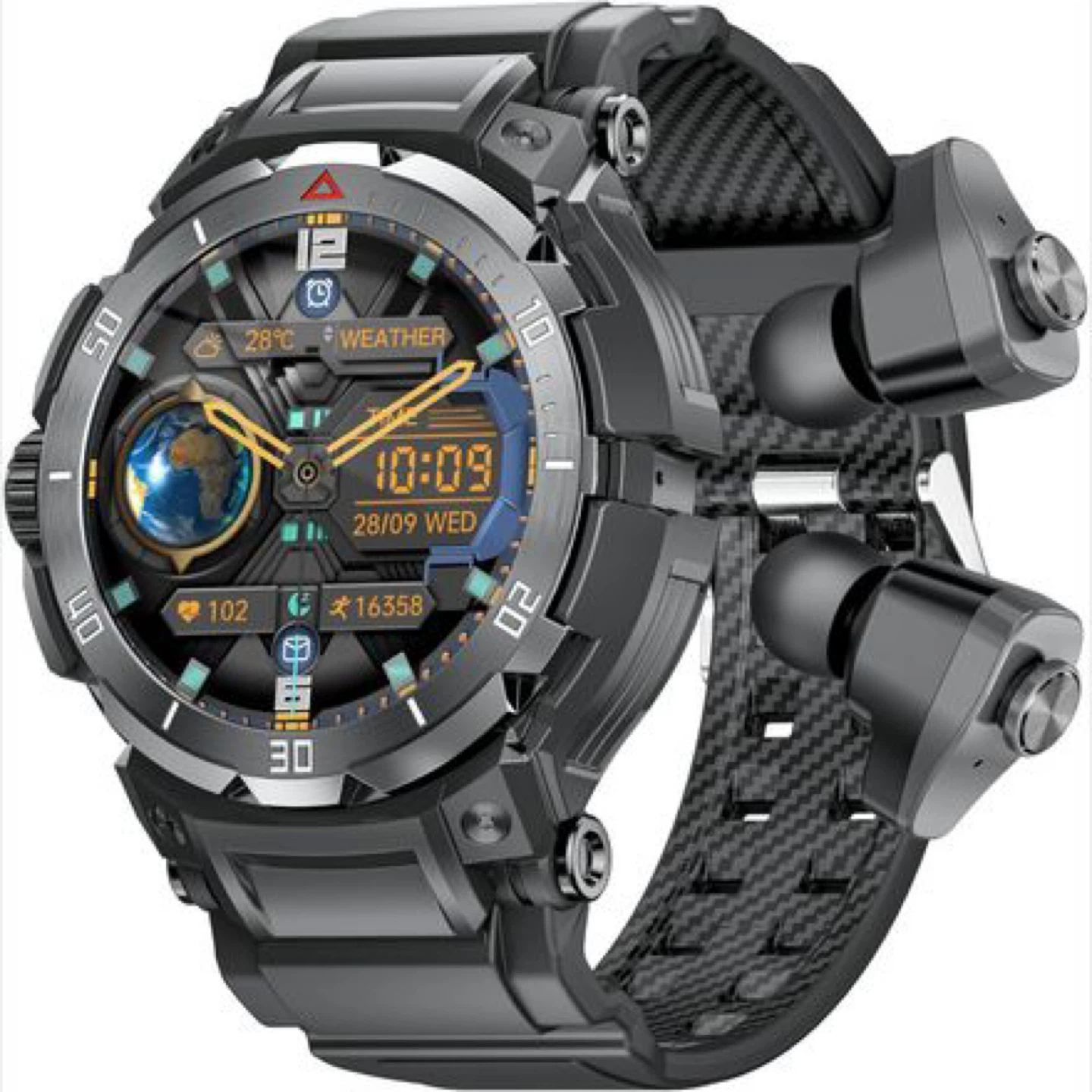 Smart Watch with Built-in Earbuds
