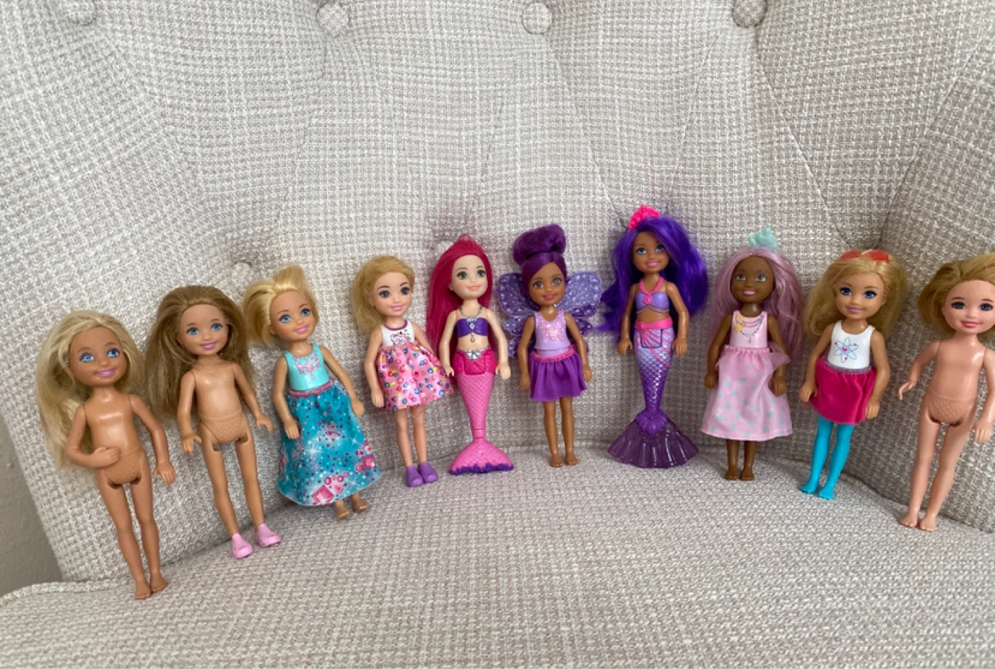 Lot of 8 Barbie Chelsea Dolls, Mermaid and Fairy