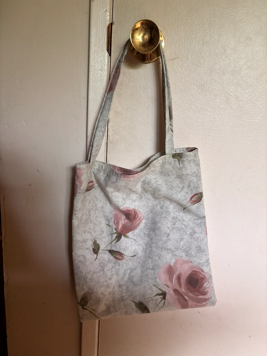 Canvas Tote Bags (2) - Plaid & Rose Print