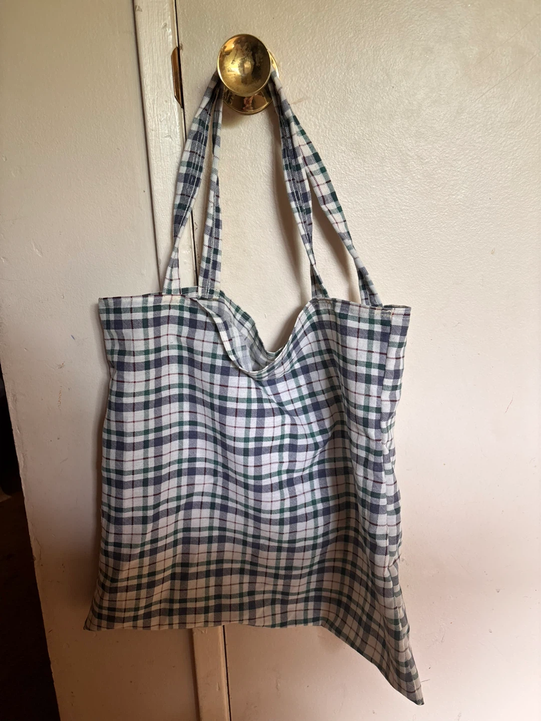Canvas Tote Bags (2) - Plaid & Rose Print - photo 2