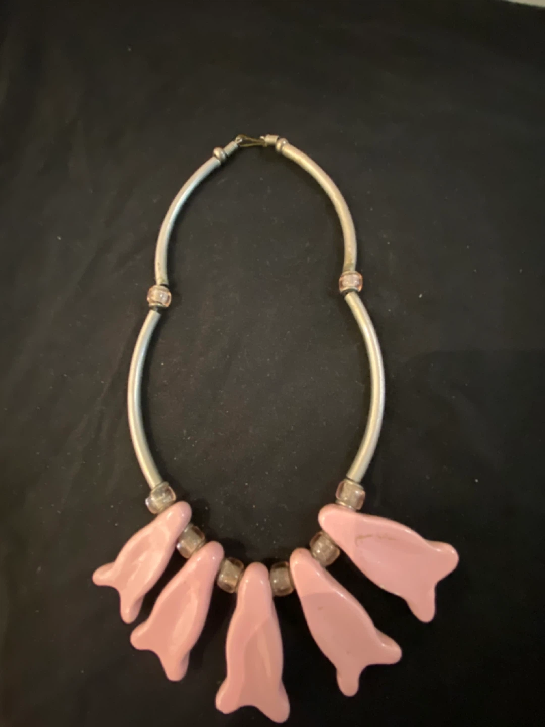 Necklace, choker - pink seals! - photo 2