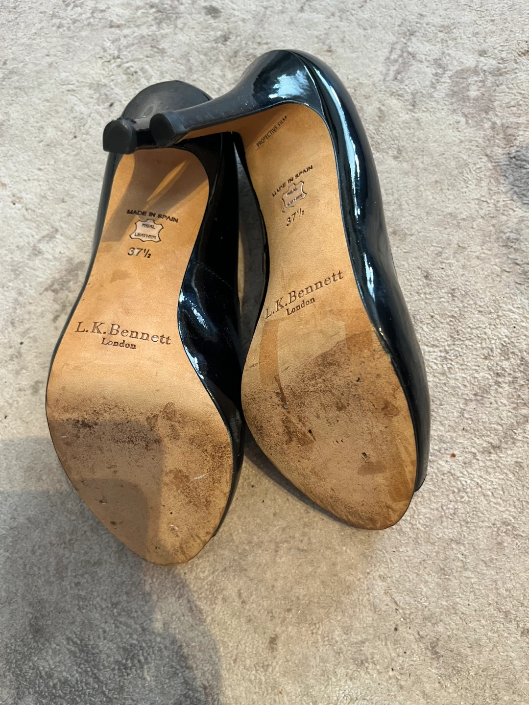 L.K. Bennett Black Patent Peep-Toe Heels - photo 4