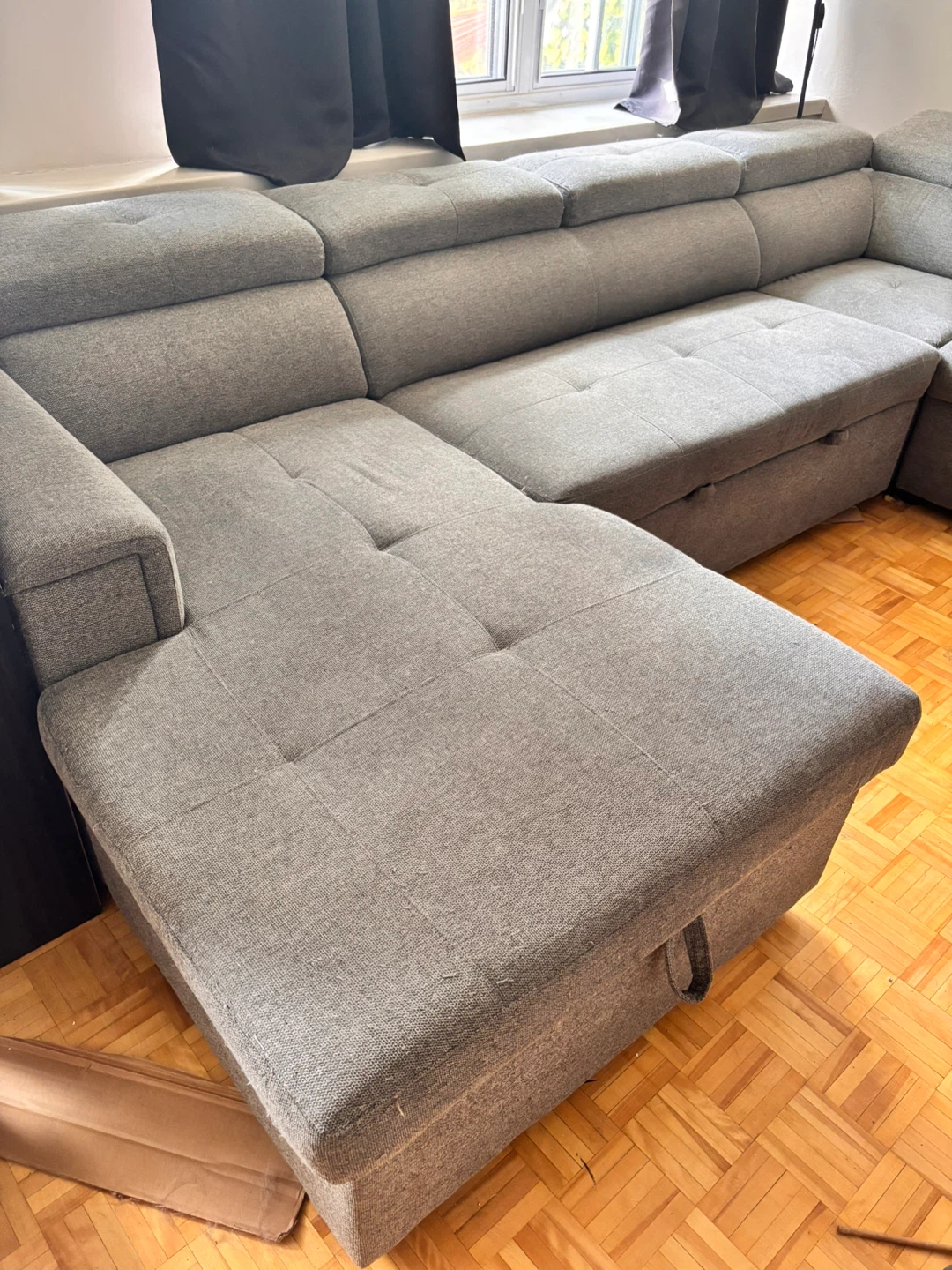 Sectional couch with pull out bed and storage - photo 5