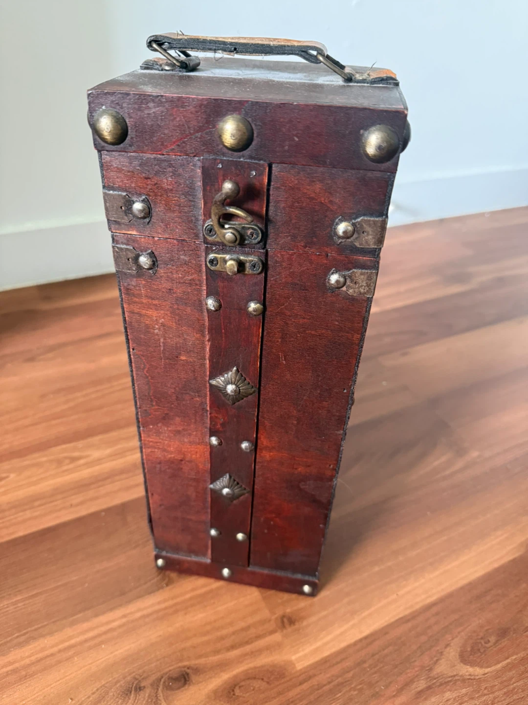 Wooden Trinket Box with Metal Accents