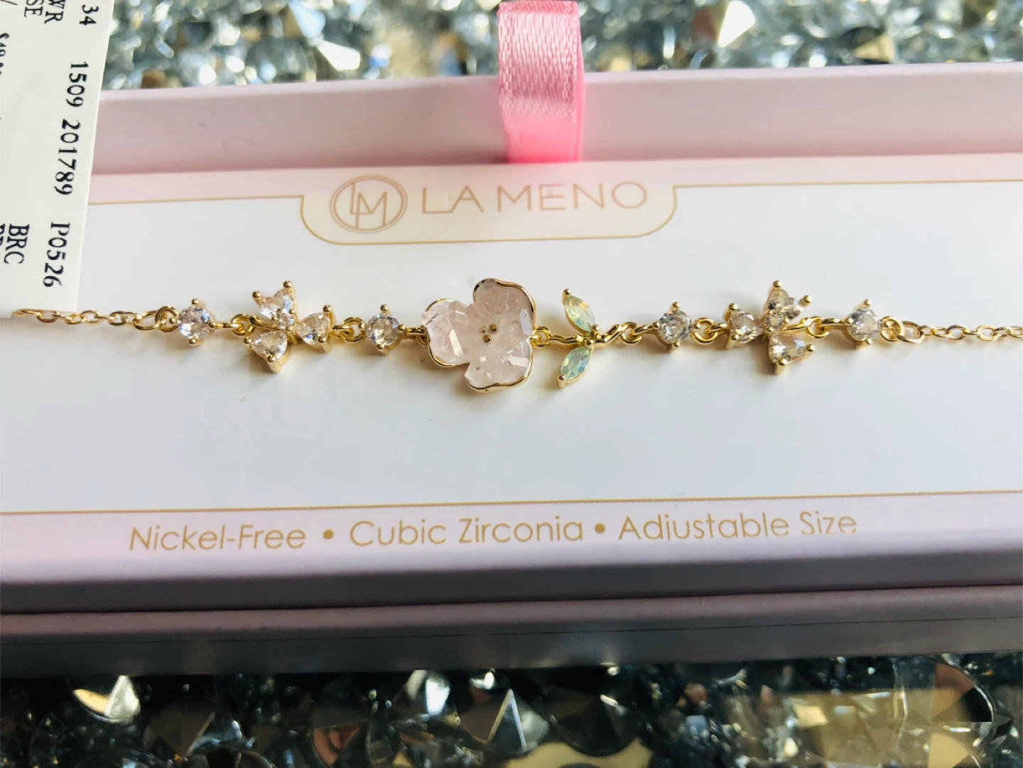LA MENO Flower Bracelet - Cubic Zirconia, Nickel-Free - photo 5