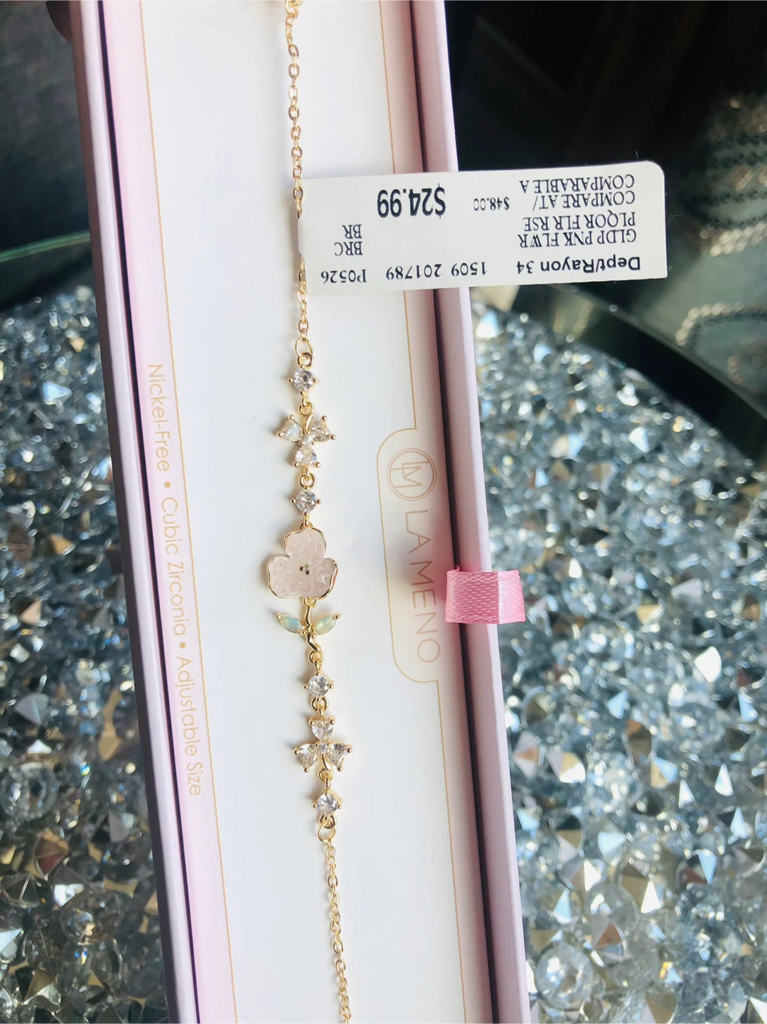 LA MENO Flower Bracelet - Cubic Zirconia, Nickel-Free - photo 4