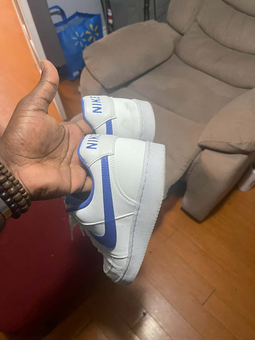 Nike Court Vision Low White Blue Sneakers - photo 2