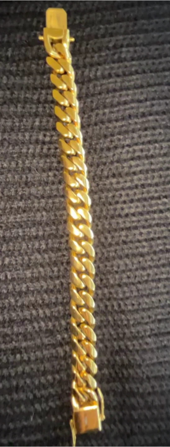 18K Gold Cuban Link Bracelet - photo 2