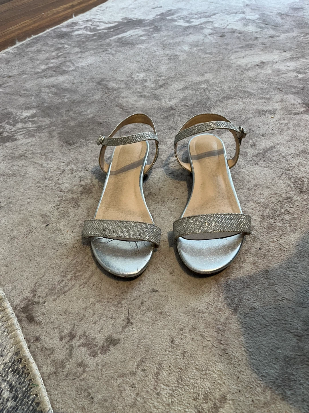 Silver Glitter Sandals