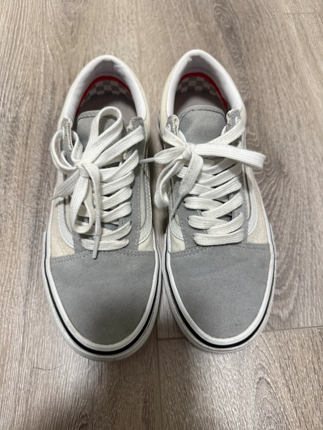 Vans Old Skool Skate Shoes Grey White