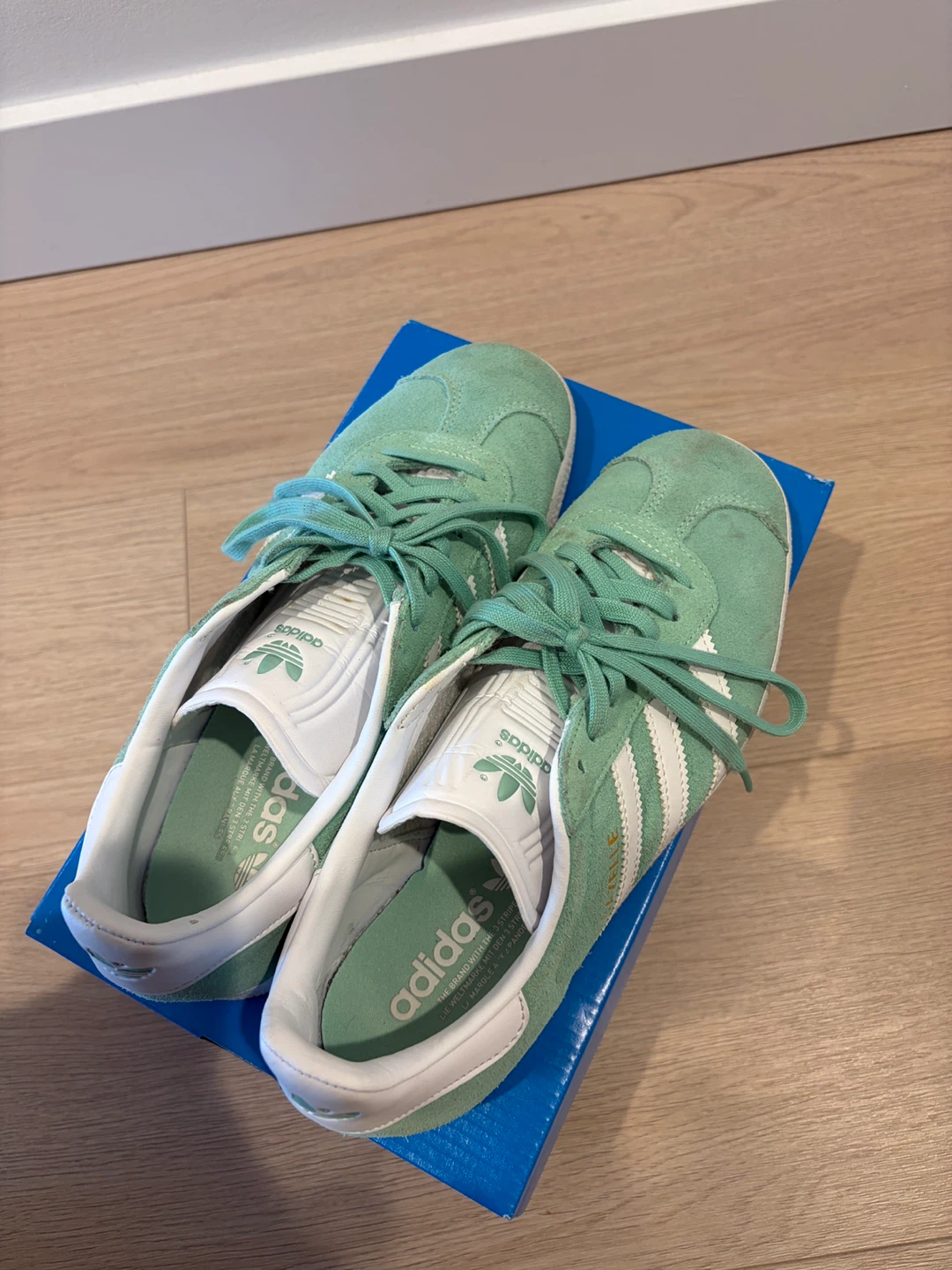 Adidas Gazelle W Sneakers - Size 7.5 US - Mint Green Suede