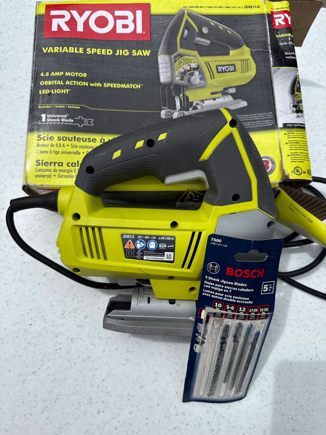 Ryobi Variable Speed Jig Saw with Bosch Blades - photo 2