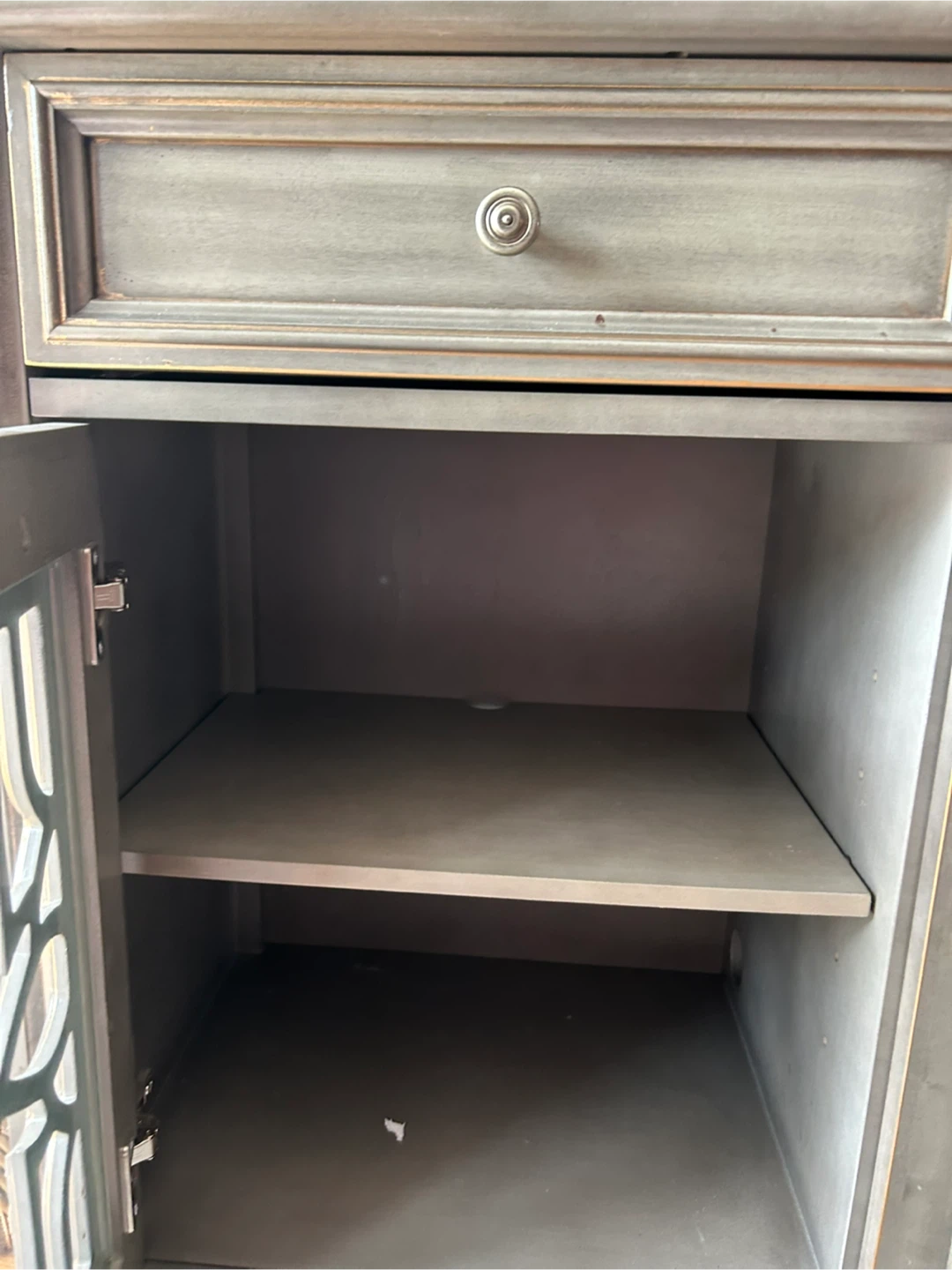 Gray Accent Cabinet with Glass Doors - photo 5