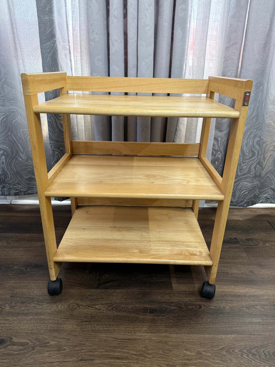 Wooden 3-Tier Rolling Cart - photo 2