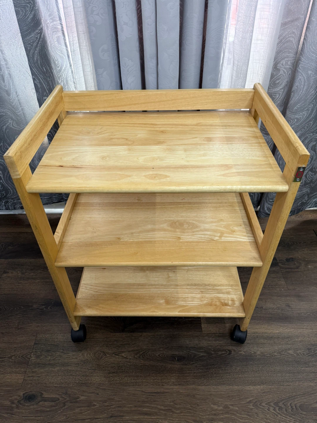 Wooden 3-Tier Rolling Cart - photo 4