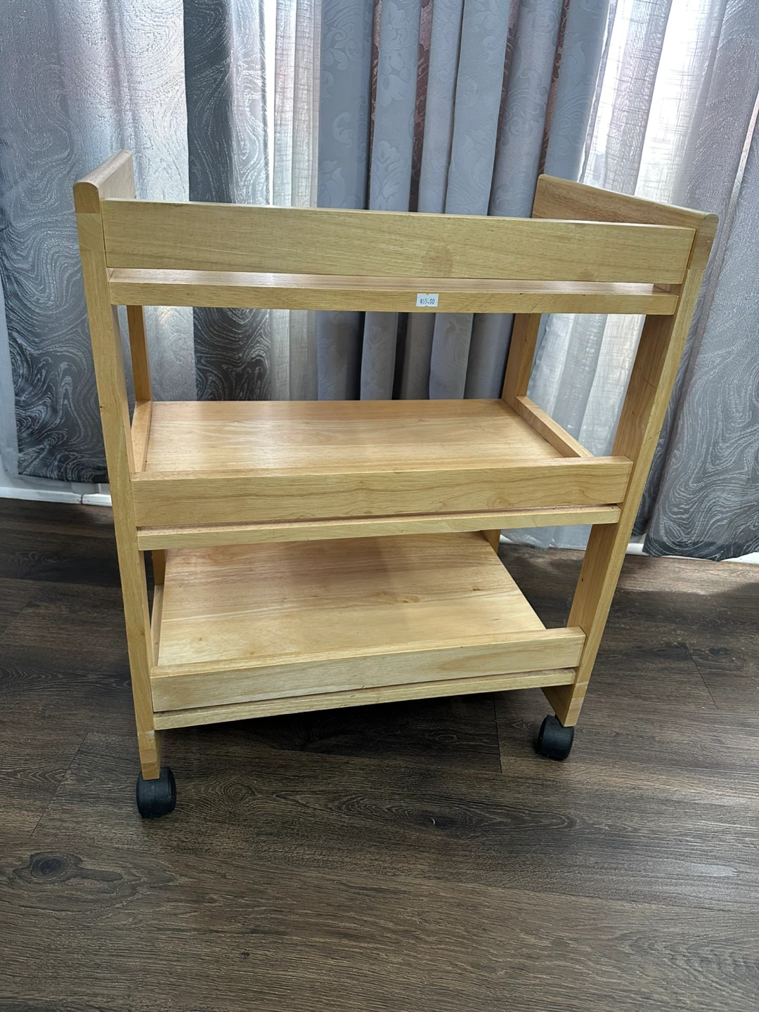 Wooden 3-Tier Rolling Cart - photo 3