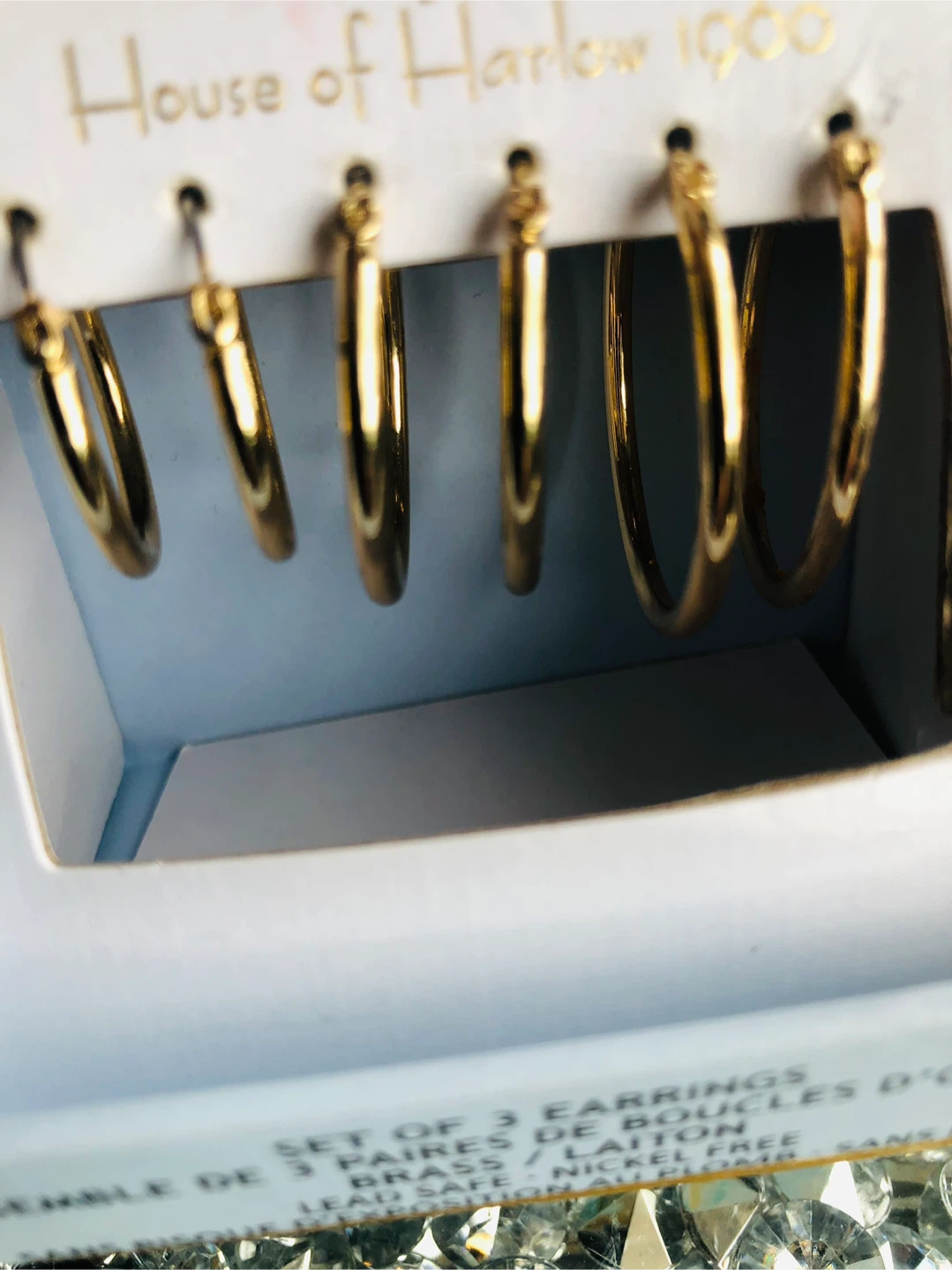 NEW House of Harlow Set of 3 Gold Hoop Earrings - photo 5