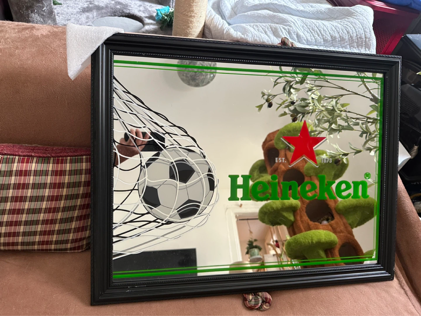Heineken Mirror with Soccer Ball Design - photo 2