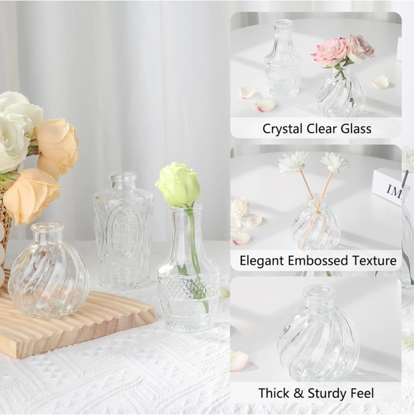 New 12 Clear Mini Bud Vases - photo 4