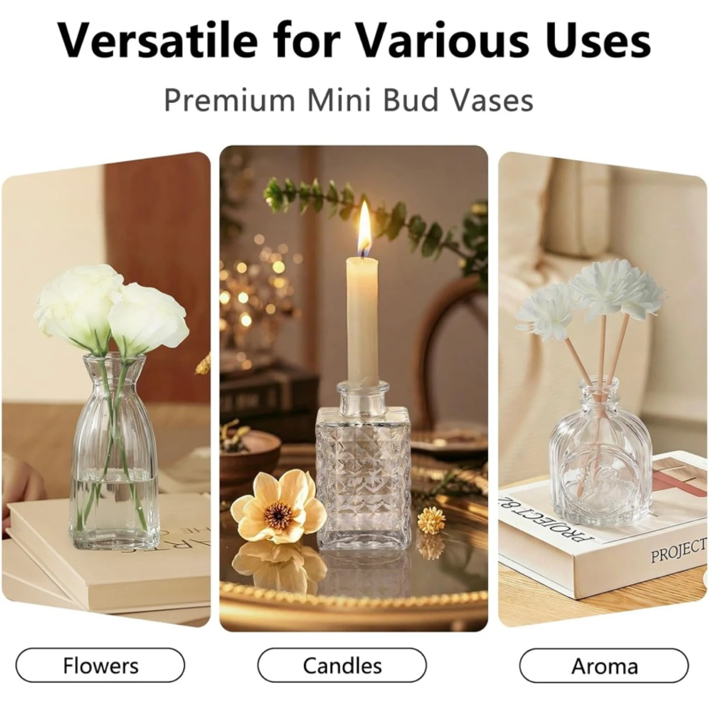 New 12 Clear Mini Bud Vases - photo 5