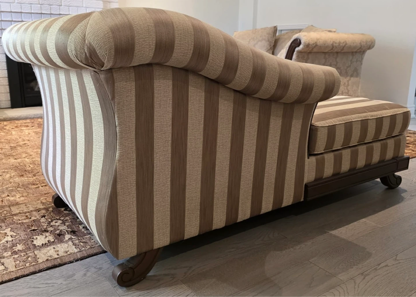 Striped Chaise Lounge Chair with Bolster Pillow - photo 2
