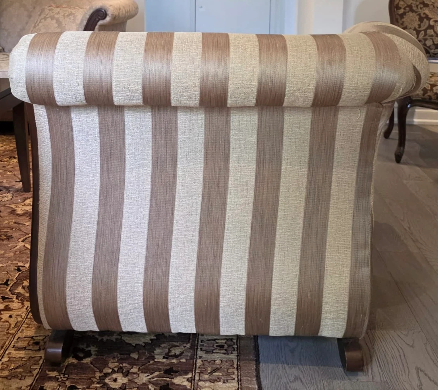 Striped Chaise Lounge Chair with Bolster Pillow - photo 3
