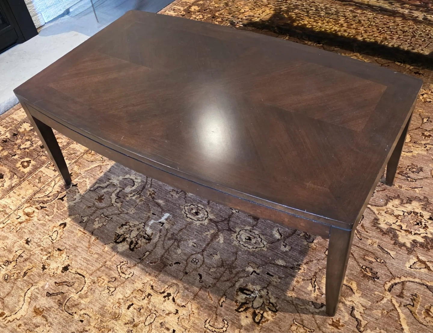 Dark Wood coffee table with two Side Tables
