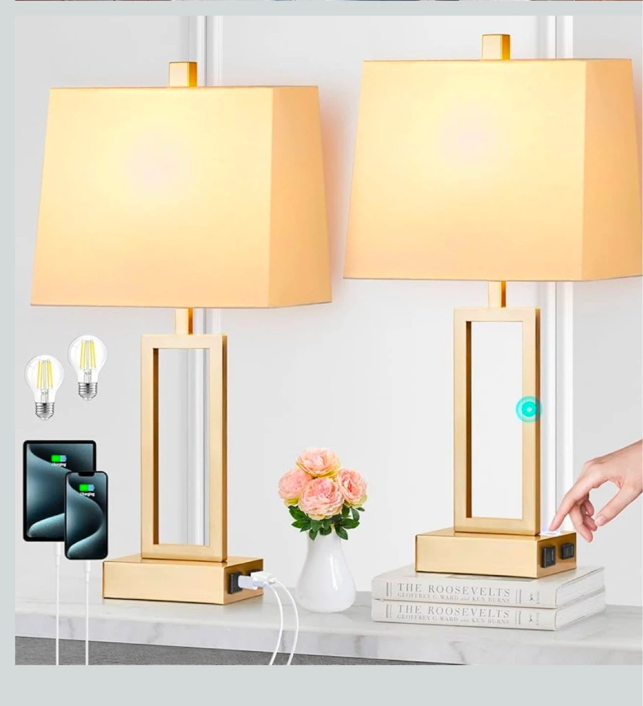 Table Lamps with USB Ports and Bulbs Included - photo 5