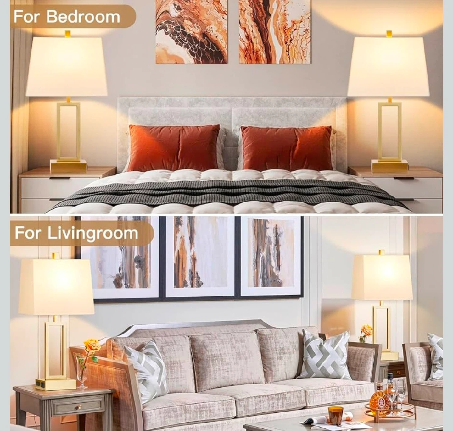 Table Lamps with USB Ports and Bulbs Included - photo 2