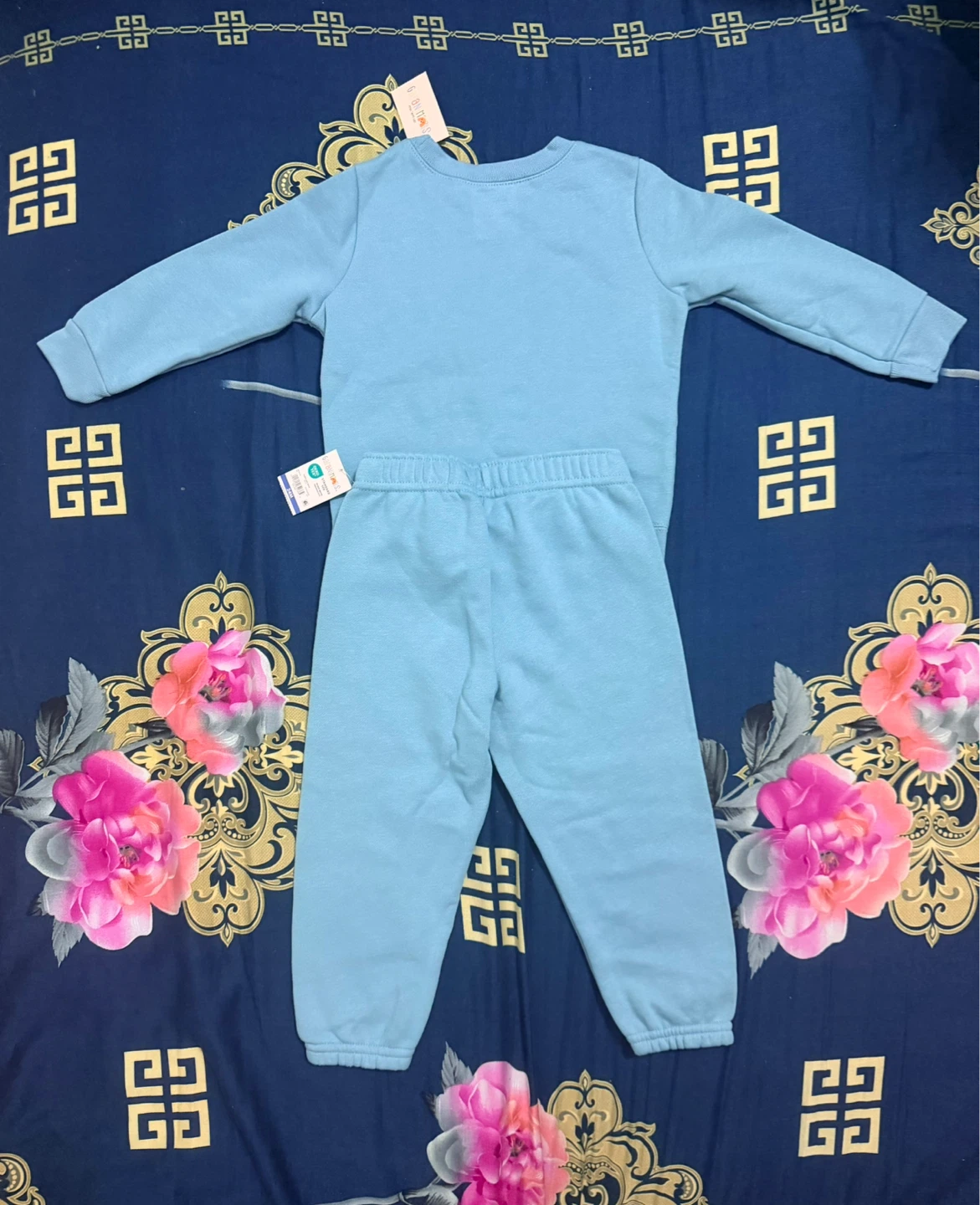 Blue "Hello World" Sweatshirt and Pants Set - photo 3