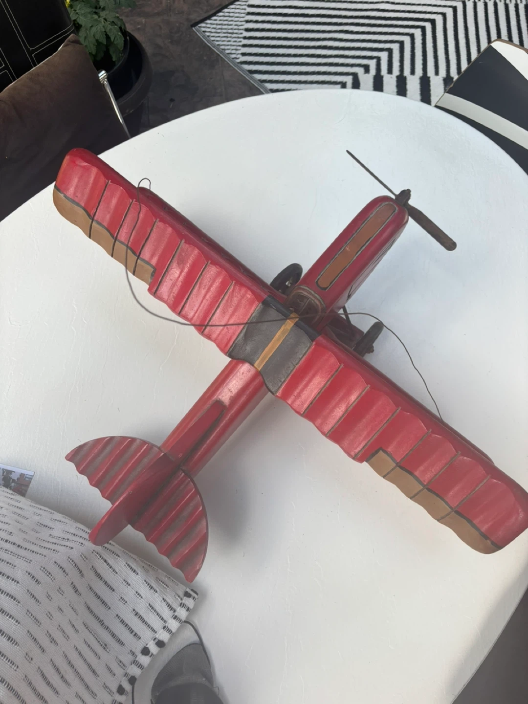 Red Biplane with Pilot Figurine - photo 2