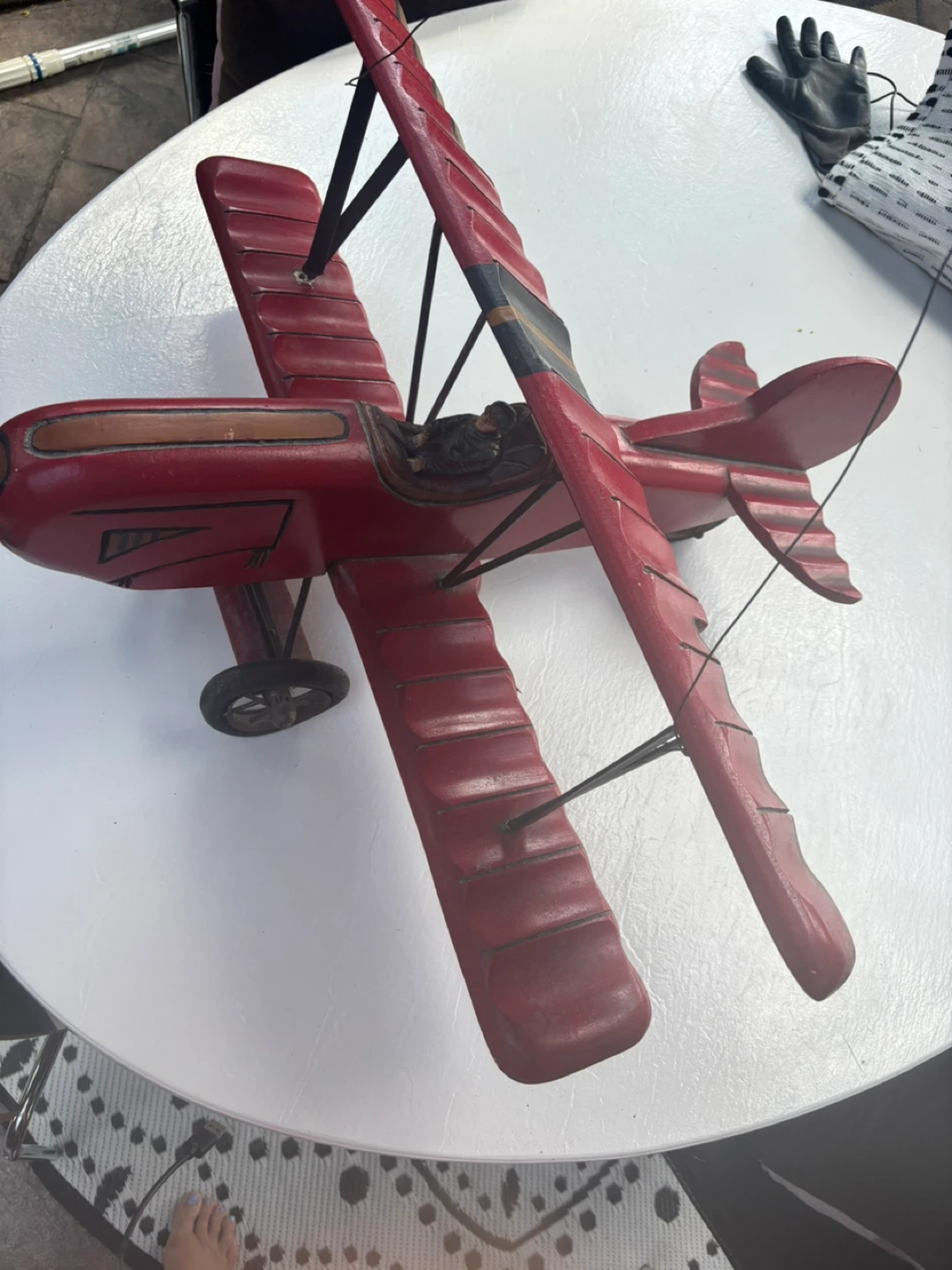 Red Biplane with Pilot Figurine - photo 5