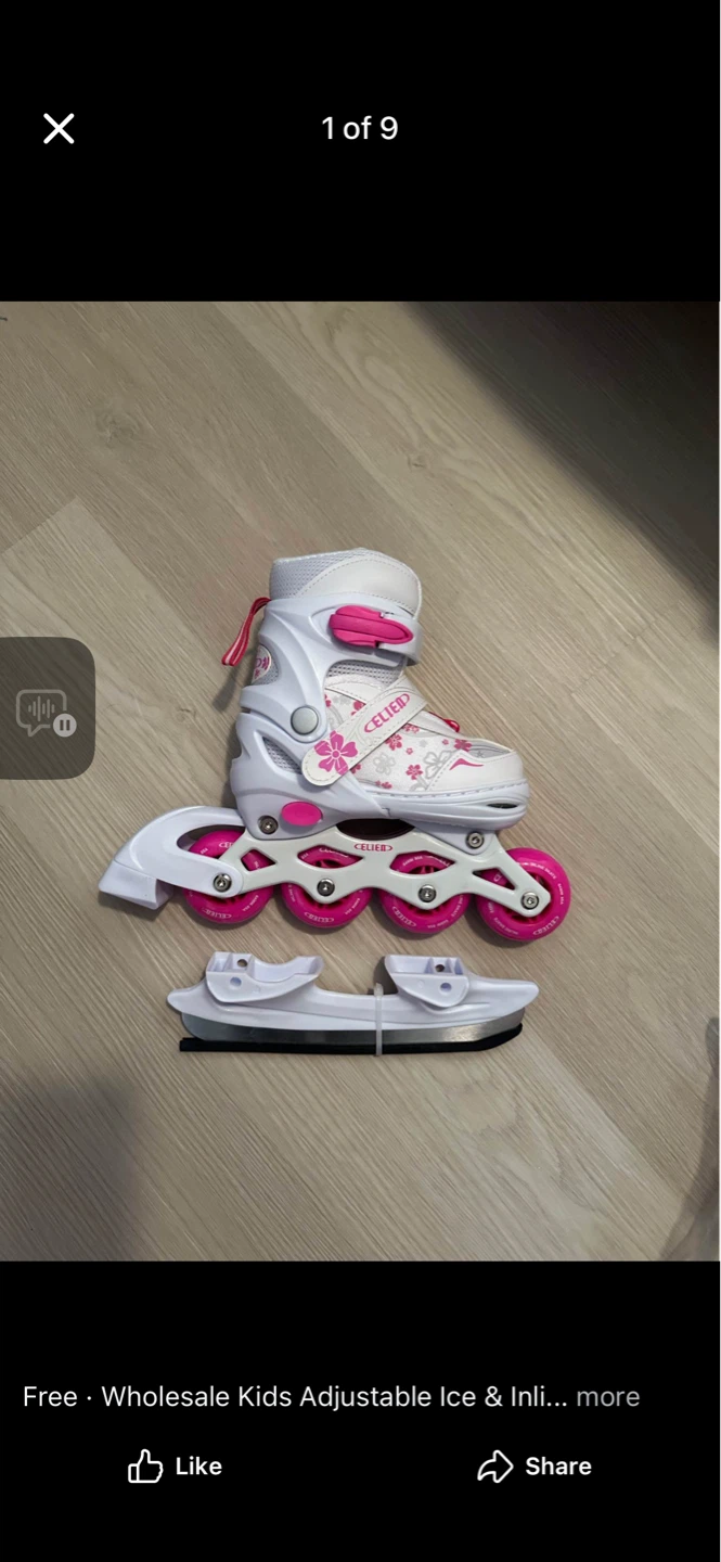 Adjustable Ice Roller Skates for Kids/Toddler