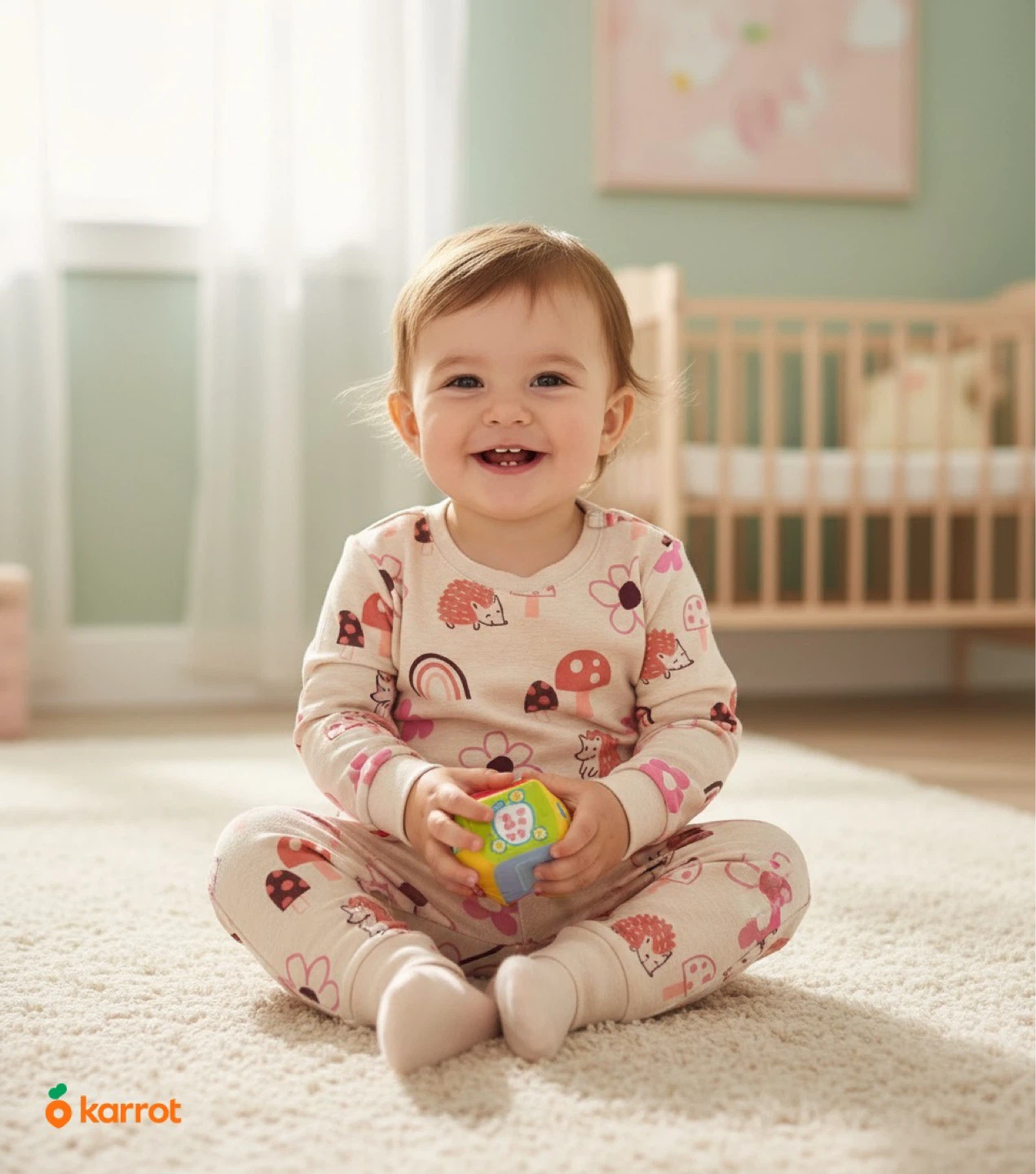 Baby Pajama Set - Rainbows & Hedgehogs
