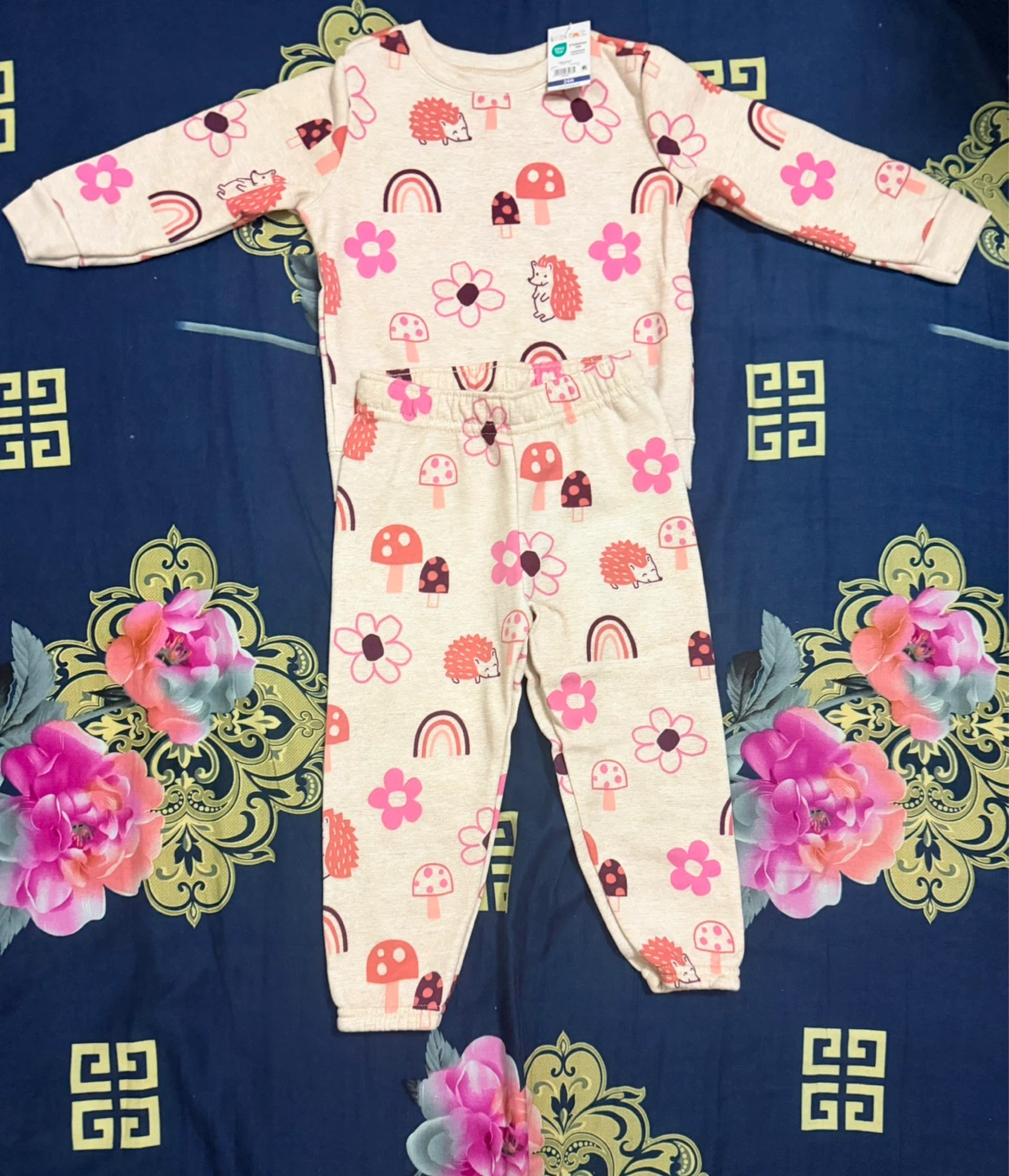 Baby Pajama Set - Rainbows & Hedgehogs - photo 2