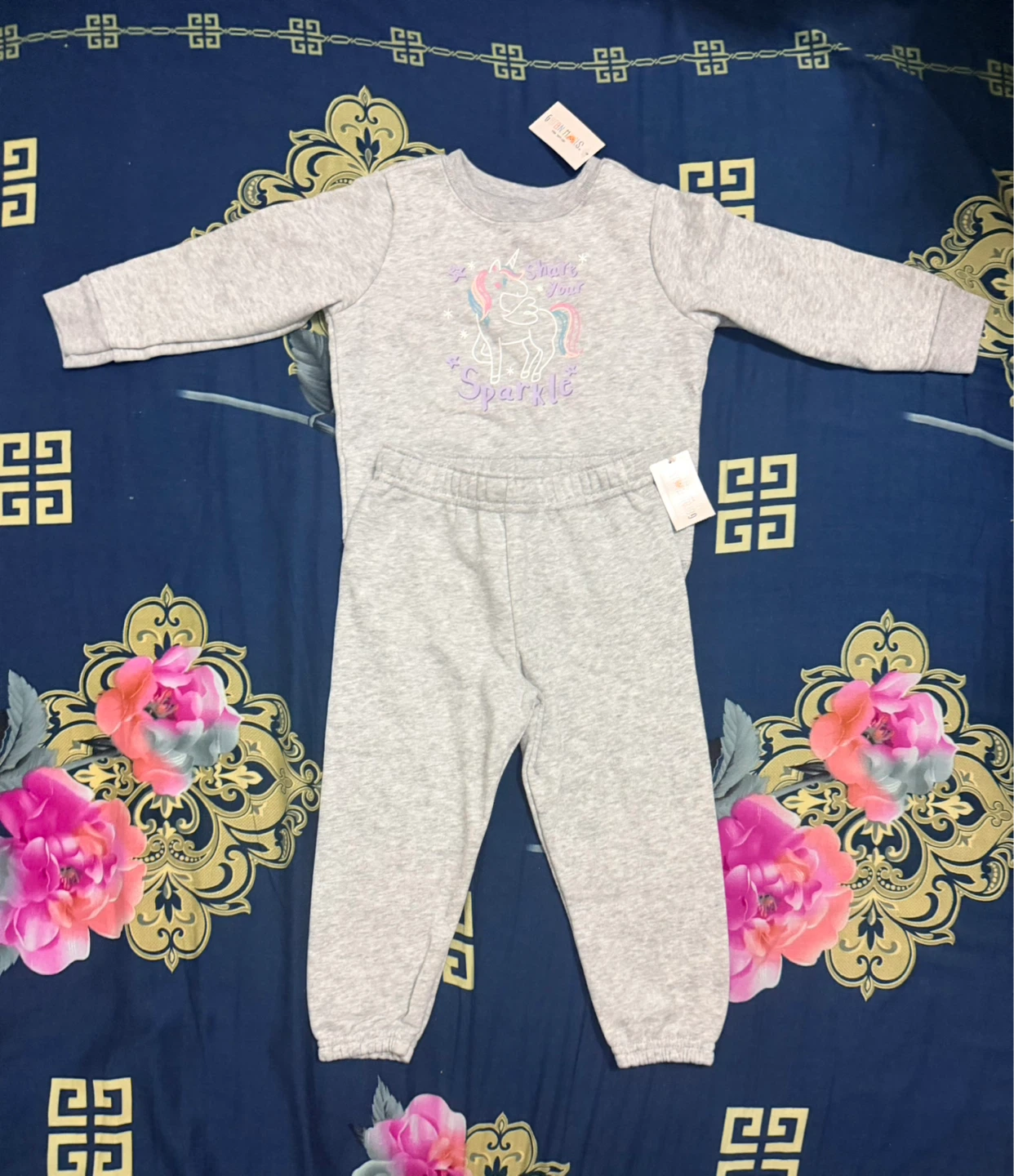 Girls Unicorn Sparkle Sweatshirt & Pants Set - photo 2