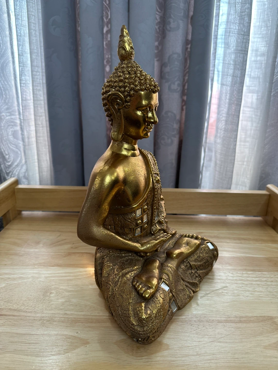 Gold Sitting Buddha Statue - photo 4