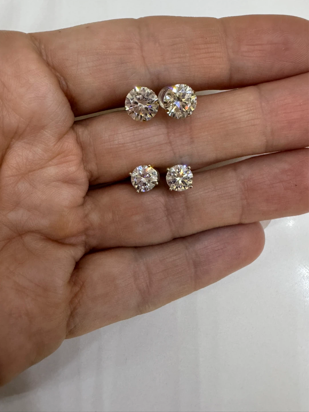Lab Diamond Stud Earrings 10k gold