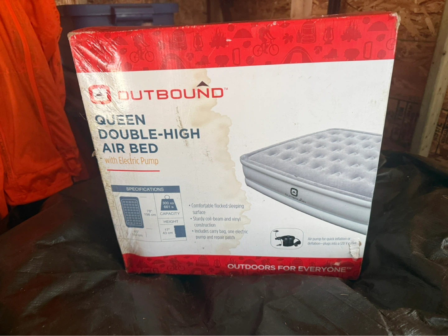 Outbound Queen Double-High Air Bed with Electric Pump