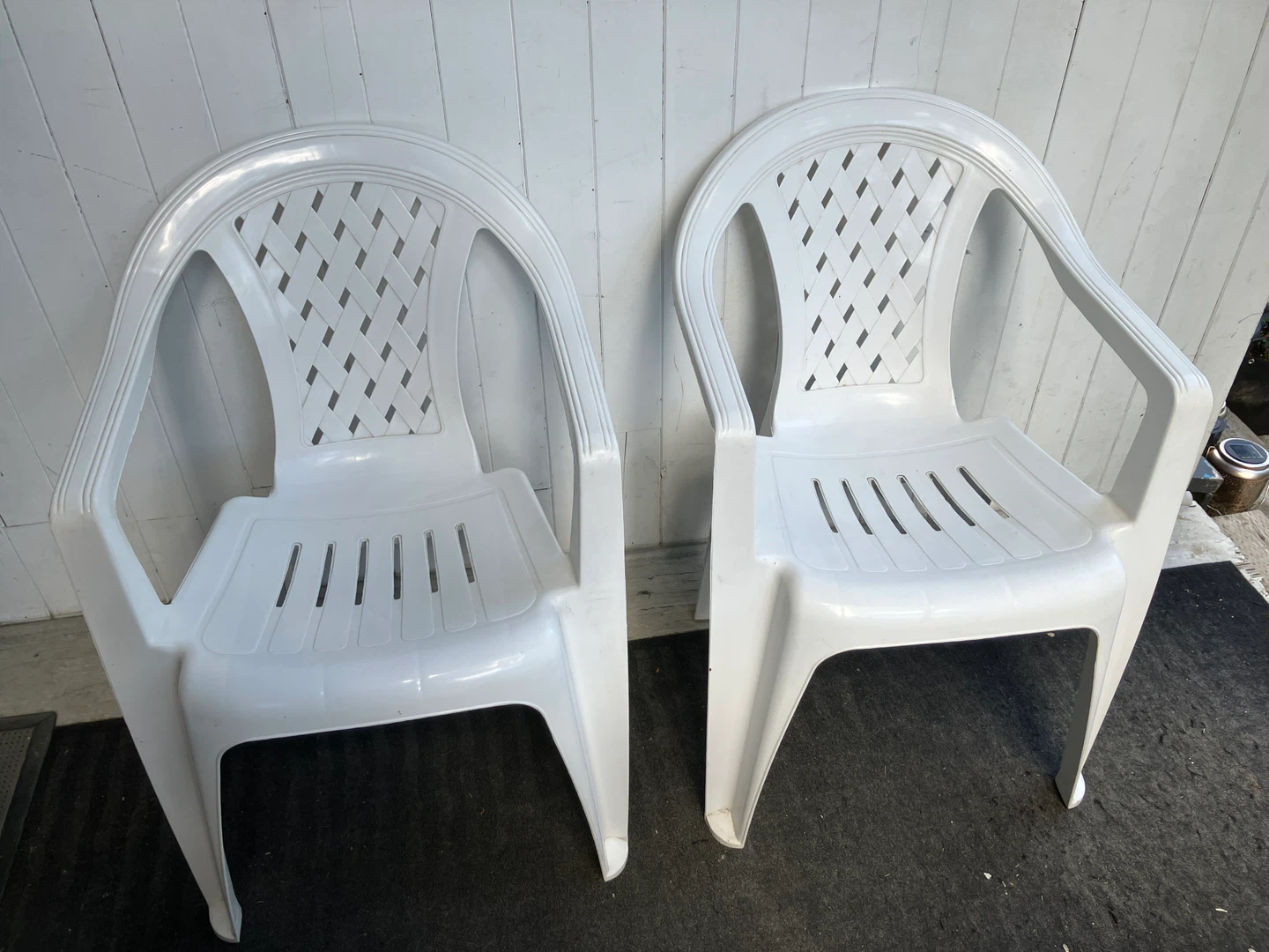 Plastic deck chairs