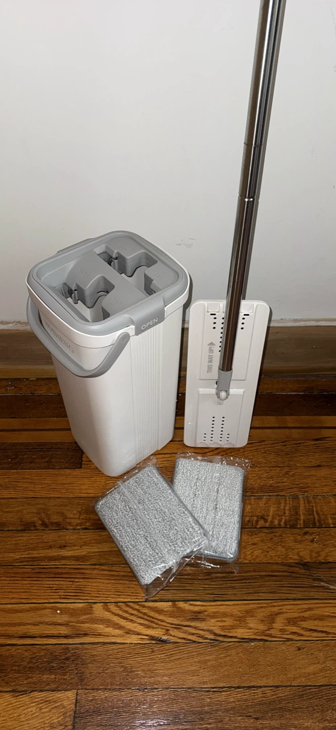 Smart Mop System with Bucket and 3 Microfiber Pads