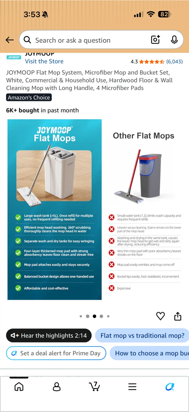 Smart Mop System with Bucket and 3 Microfiber Pads - photo 3