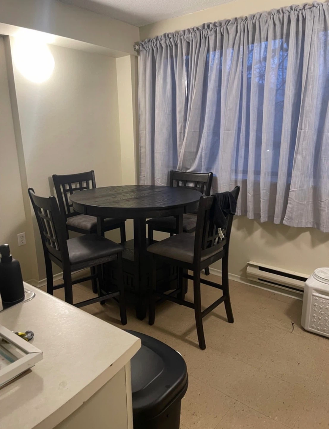Dining table and chairs