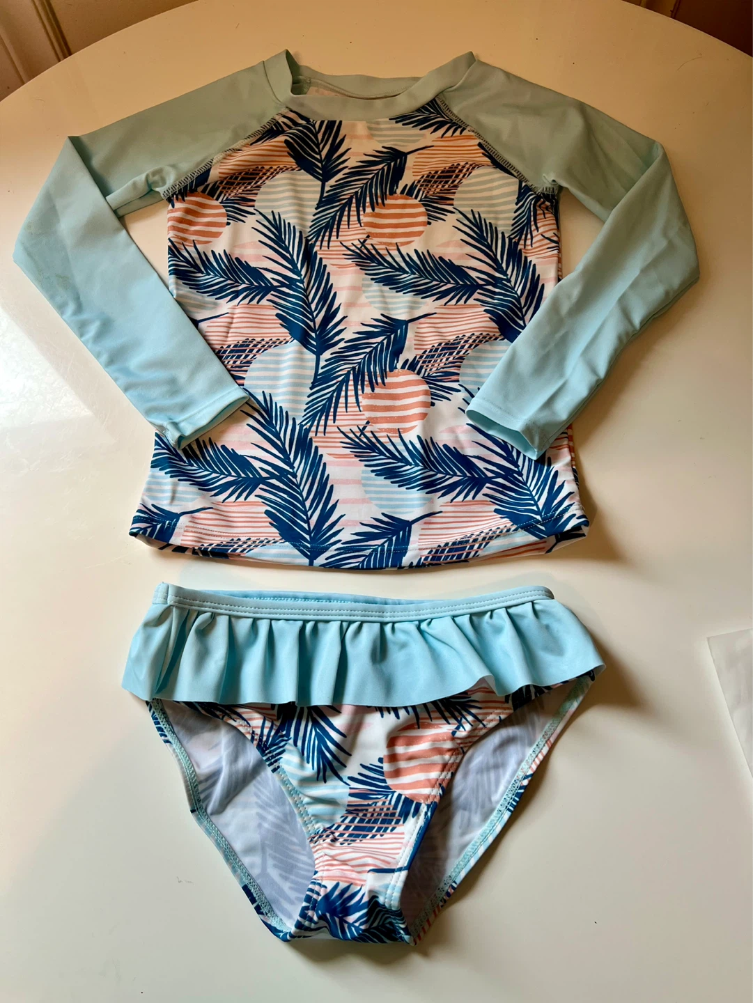New Girls' Rashguard Swimsuit Set
