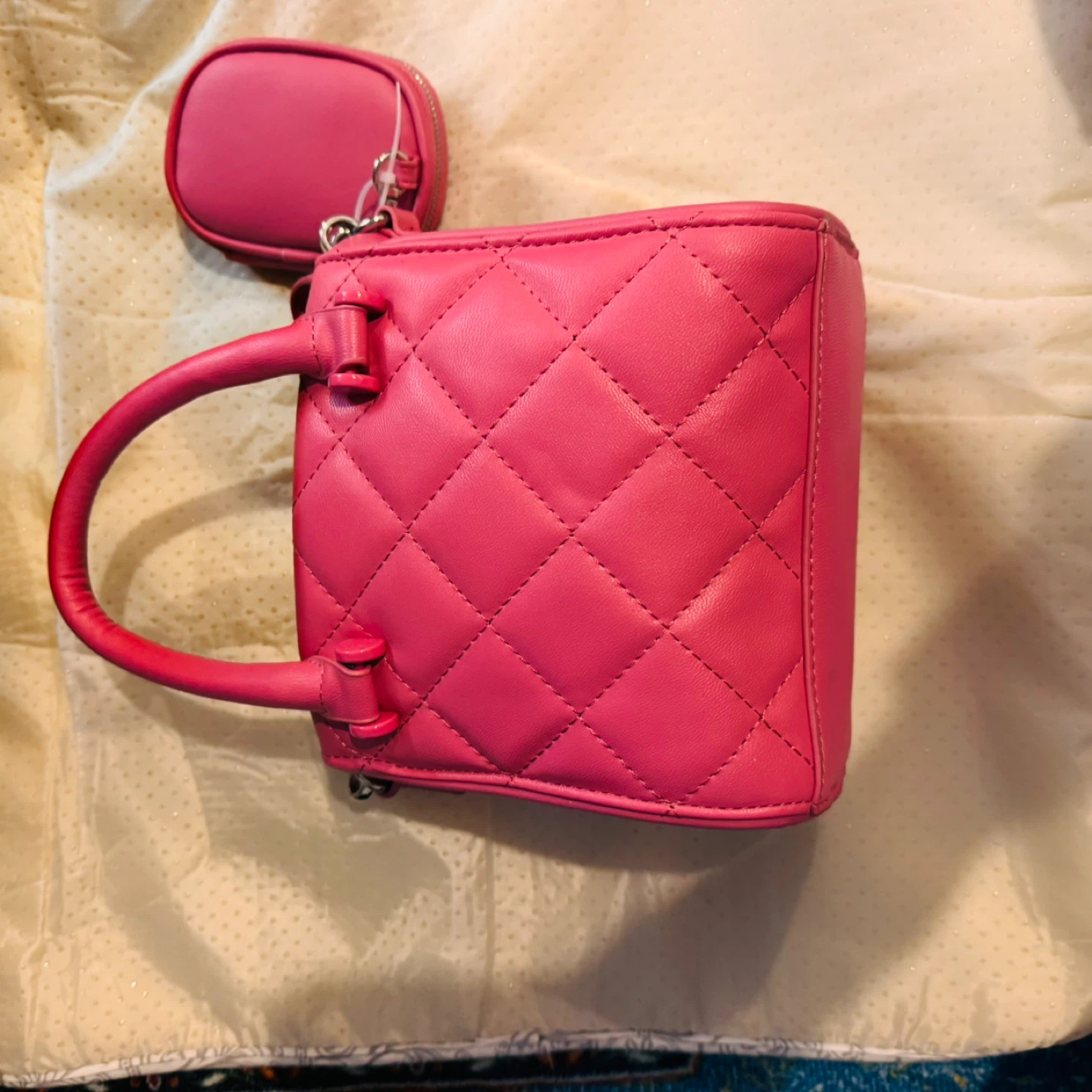 Steve Madden Pink Quilted Mini Bag with Coin Pouch - photo 2