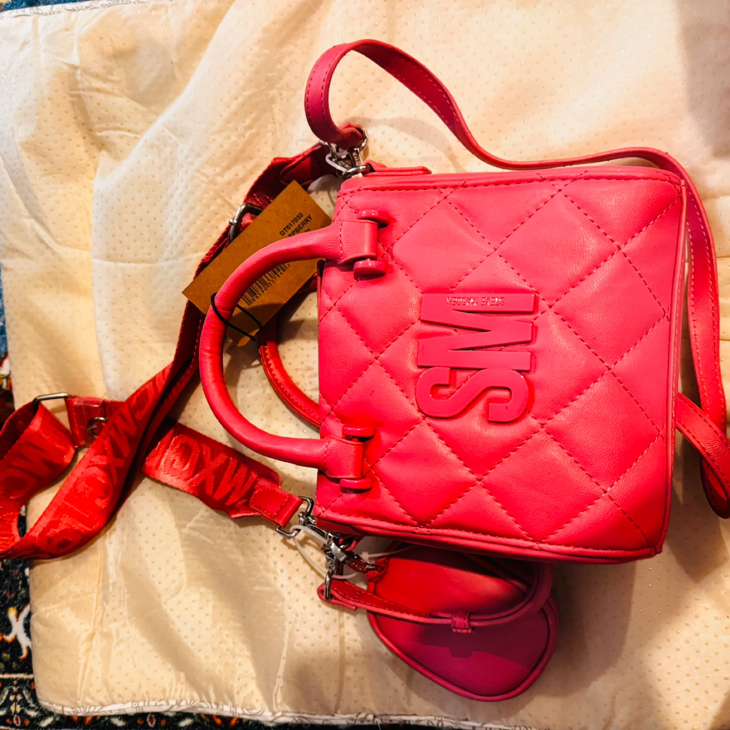 Steve Madden Pink Quilted Mini Bag with Coin Pouch - photo 3