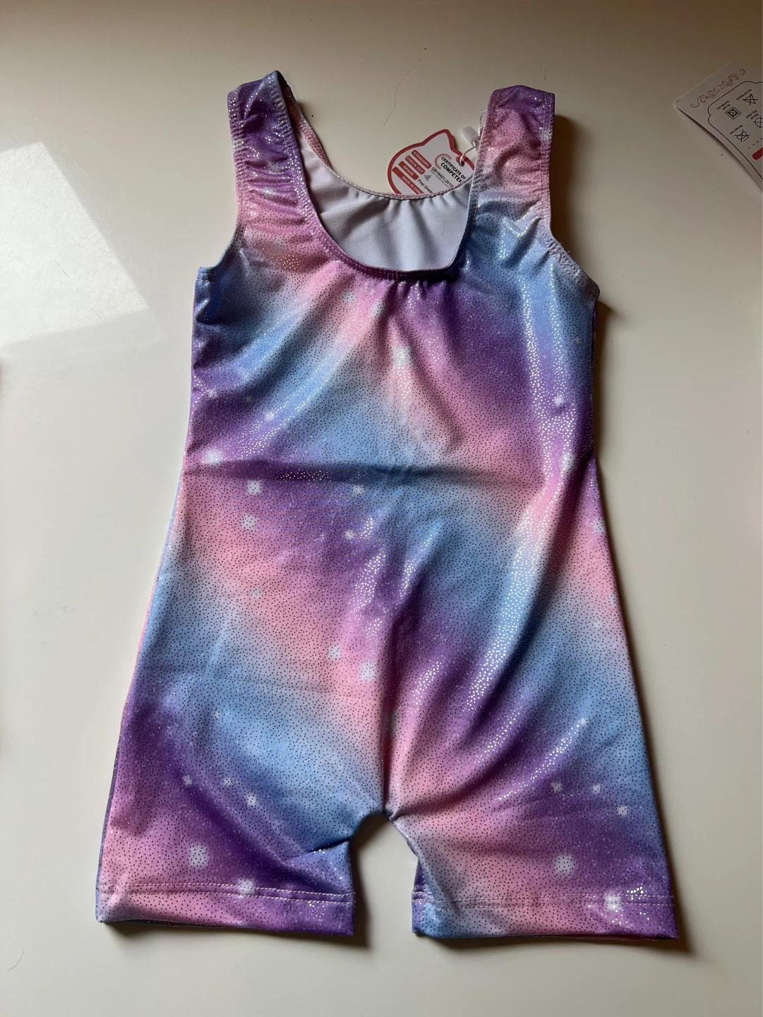 Girls Galaxy Print Gymnastics Leotard or swimwear.