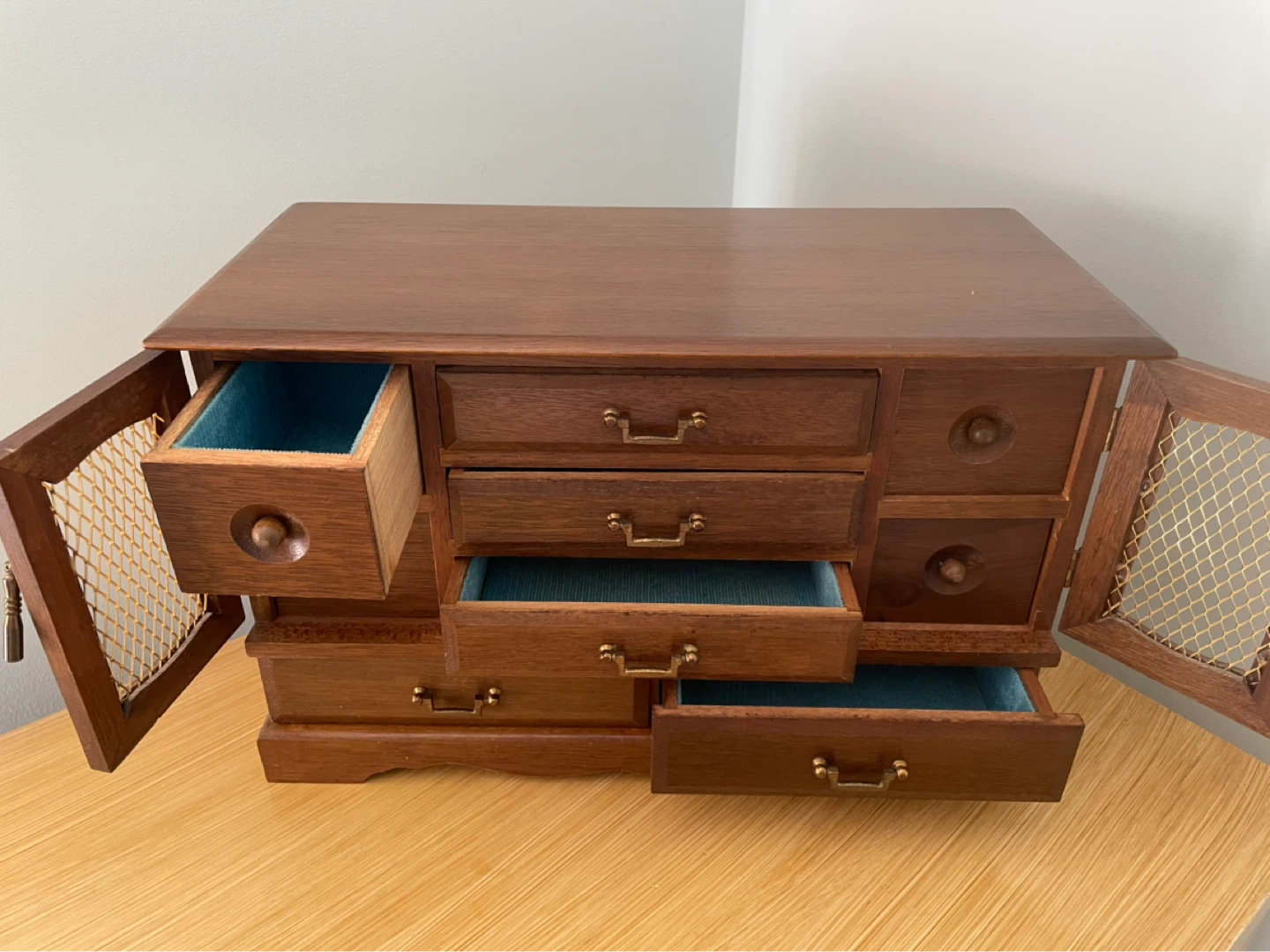 Wooden Jewellery Box with Drawers and Doors - photo 2