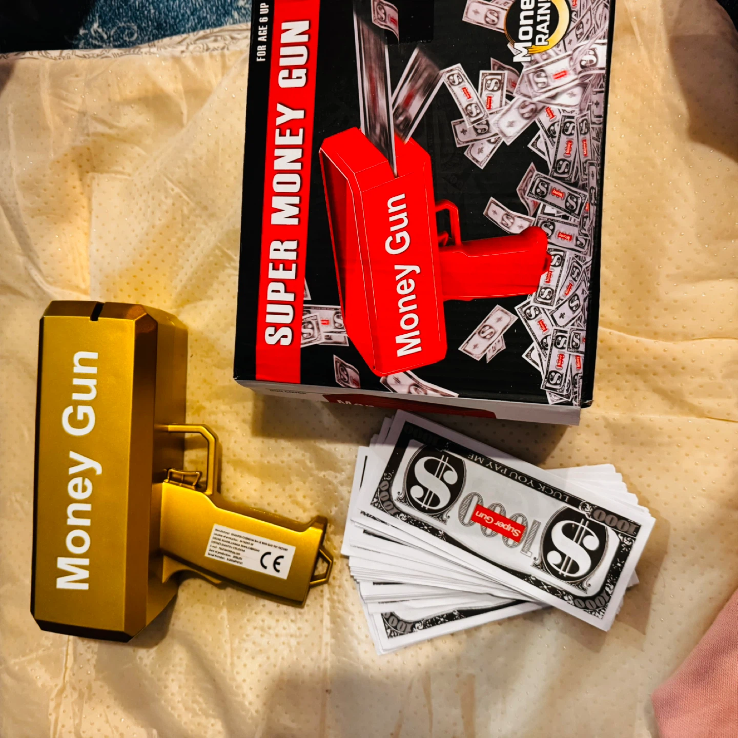 Super Money Gun Toy with Play Money