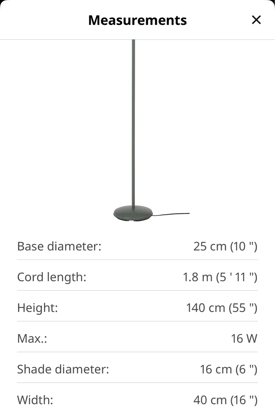 IKEA RÖD flik Floor/Reading Lamp, Gray-Green - photo 2